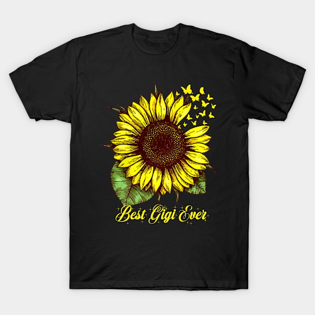 Best Gigi Ever Sunflower Gift T-Shirt by Tun Clothing